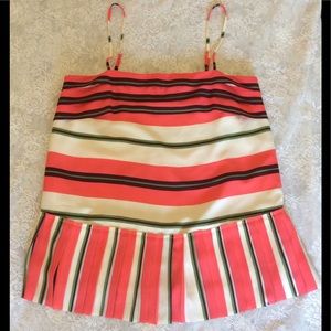 Banana Republic Spaghetti Strap Stripe Pleated Top